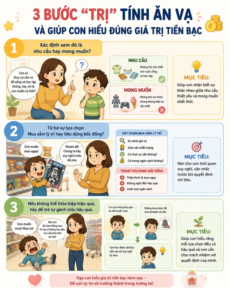3 bước xử lý khi trẻ ăn vạ